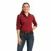 Ariat Ladies REAL Classic Twill Long Sleeve Rhubarb Shirt 10038066 -Wildwest Store F21 WMS WEST 10038066 front
