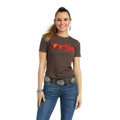 Ariat Ladies Farm Type Short Sleeve Brown Heather T-Shirt 10038620