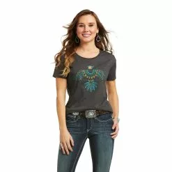 Ariat® Ladies T-Bird Short Sleeve Charcoal Heather T-Shirt 10038641