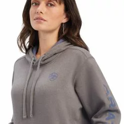 Ariat® Ladies R.E.A.L.™ Arm Logo Heather Charcoal Hoodie 10038908 2 Ariat® Ladies R.E.A.L.™ Arm Logo Heather Charcoal Hoodie 10038908 -Wildwest Store F21 WMS WEST 10038908 detail01