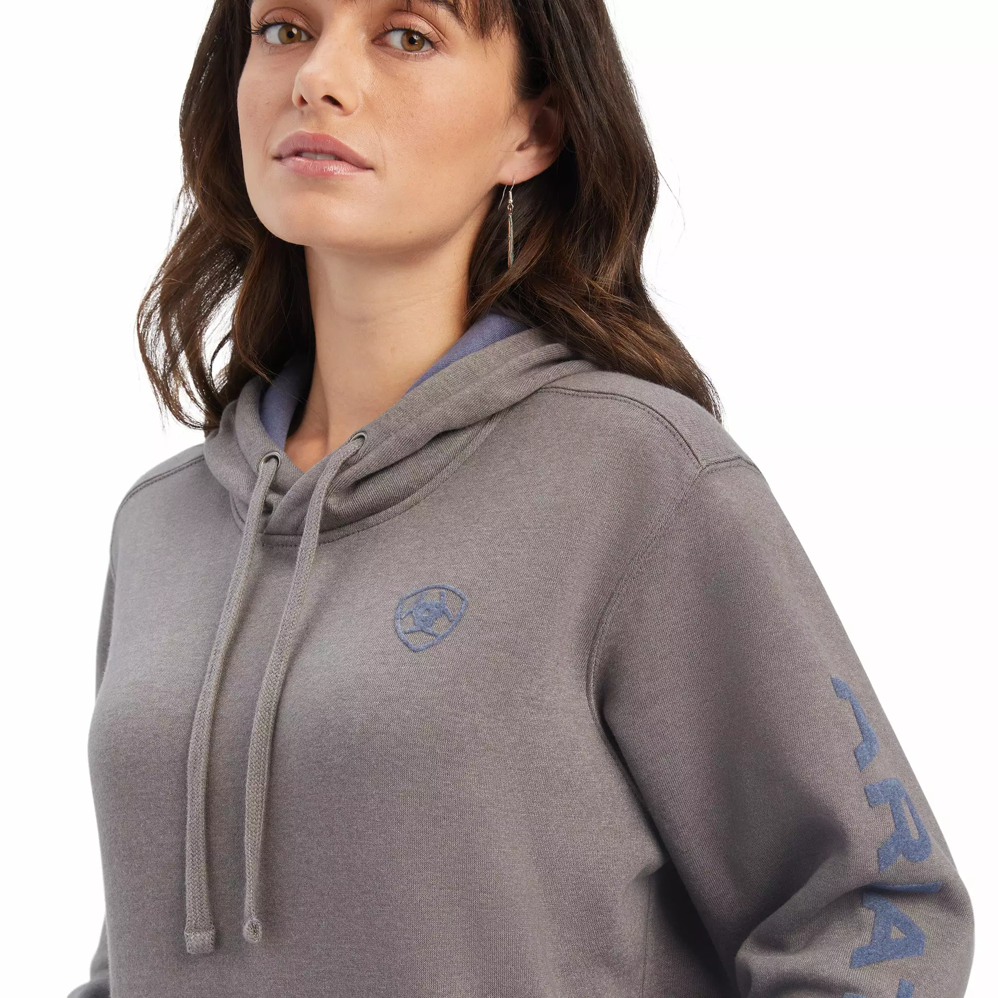 Ariat® Ladies R.E.A.L.™ Arm Logo Heather Charcoal Hoodie 10038908 Ariat® Ladies R.E.A.L.™ Arm Logo Heather Charcoal Hoodie 10038908 -Wildwest Store F21 WMS WEST 10038908 detail01