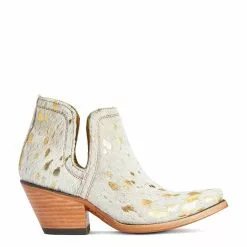 Ariat® Ladies Dixon Haircalf White Metallic Hair On Booties 10041026 -Wildwest Store F21 WMS WEST 10041026 side321