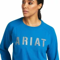 Ariat® Ladies Rebar CottonStrong™ Mykonos Blue T-Shirt 10037434 -Wildwest Store F21 WMS WORK 10037434 detail01