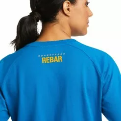 Ariat® Ladies Rebar CottonStrong™ Mykonos Blue T-Shirt 10037434 -Wildwest Store F21 WMS WORK 10037434 detail02