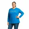 Ariat® Ladies Rebar CottonStrong™ Mykonos Blue T-Shirt 10037434 -Wildwest Store F21 WMS WORK 10037434 front plus 1