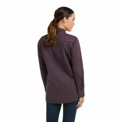Ariat Women's Rebar Washed Twill Plum Perfect Work Shirt 10037591 -Wildwest Store F21 WMS WORK 10037591 back