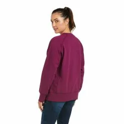 Ariat Ladies Rebar Workman Washed Fleece Purple Sweatshirt 10037604 -Wildwest Store F21 WMS WORK 10037604 back