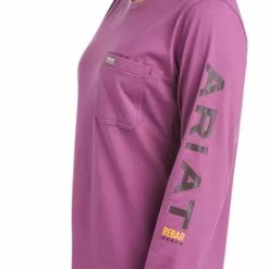Ariat® Ladies Rebar Workman Logo Amethyst Long Sleeve T-Shirt 10037656 4 Ariat® Ladies Rebar Workman Logo Amethyst Long Sleeve T-Shirt 10037656 -Wildwest Store F21 WMS WORK 10037656 detail01 1