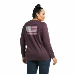 Ariat® Women's Rebar CottonStrong™ Plum Perfect Flag T-Shirt 10037702 -Wildwest Store F21 WMS WORK 10037702 back plus 1 bcf7ffe9 9224 4a67 920d be5d99e29caf