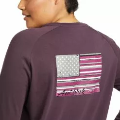 Ariat® Women's Rebar CottonStrong™ Plum Perfect Flag T-Shirt 10037702 -Wildwest Store F21 WMS WORK 10037702 detail01 plus 5e96c0c2 64f2 4427 9547 cdce632c230b