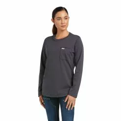 Ariat Women's Rebar Workman High Voltage Grey T-Shirt 10037707 -Wildwest Store F21 WMS WORK 10037707 front 1 ec0eb1d0 0bab 4f89 904d 95069c9dbb2e