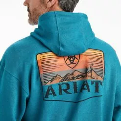 Ariat® Men's Desert Sun Ocean Depths Hooded Sweatshirt 10041726 2 Ariat® Men's Desert Sun Ocean Depths Hooded Sweatshirt 10041726 -Wildwest Store F22 MNS WEST 10041726 detail01