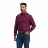 Ariat® Men's Magenta Purple Team Markus Button Down Shirt 10041783