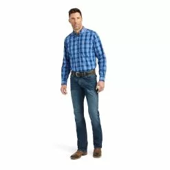 Ariat® Men's Pro Series Team Marcos Classic Blue Shirt 10041786 -Wildwest Store F22 MNS WEST 10041786 full