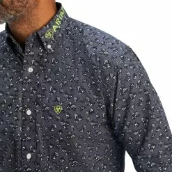 Ariat® Men's Team Murray Fitted Eiffel Tower Button Up Shirt 10041792 -Wildwest Store F22 MNS WEST 10041792 detail01