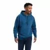 Ariat® Men's Logo Poseidon Heather Blue Hoodie 10041803 4 Ariat® Men's Logo Poseidon Heather Blue Hoodie 10041803 -Wildwest Store F22 MNS WEST 10041803 front