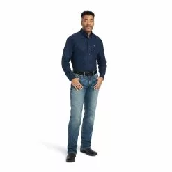 Ariat® Men's Giles Estate Blue Classic Button Down Shirt 10042369 2 Ariat® Men's Giles Estate Blue Classic Button Down Shirt 10042369 -Wildwest Store F22 MNS WEST 10042369 full