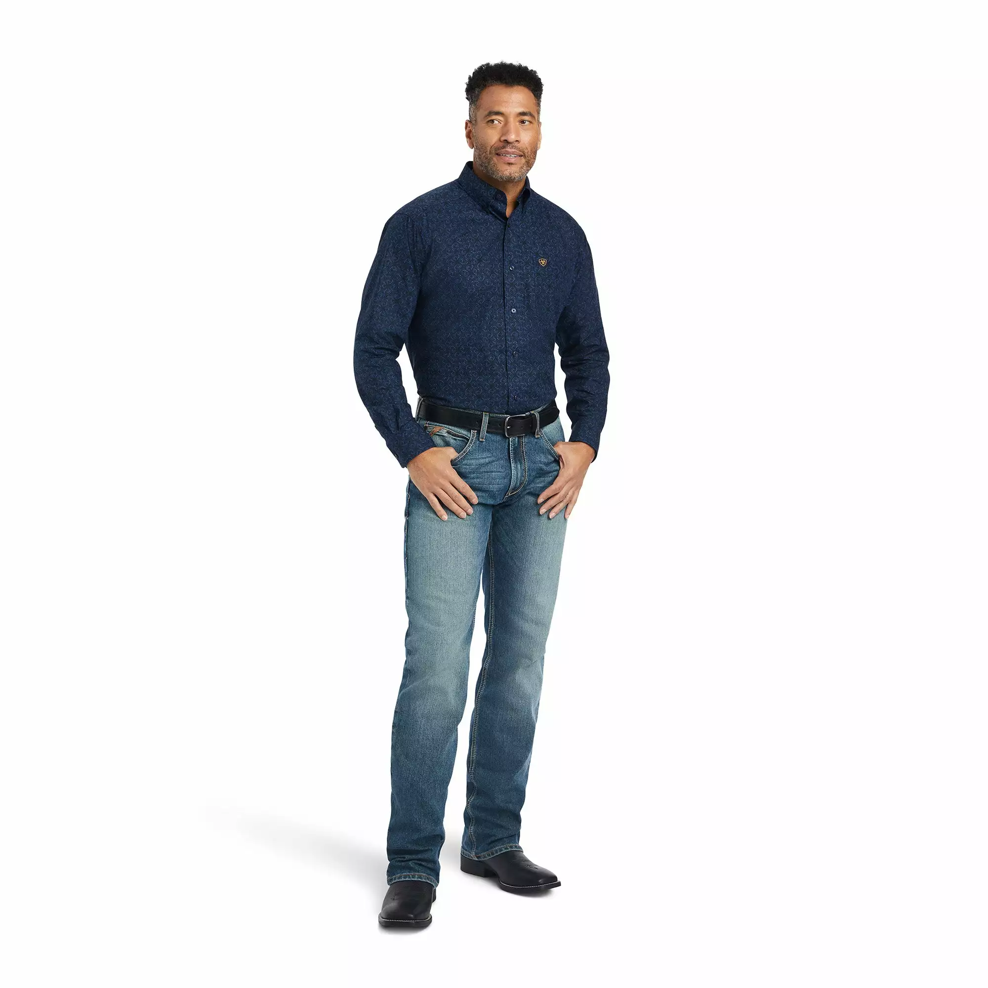 Ariat® Men's Giles Estate Blue Classic Button Down Shirt 10042369 Ariat® Men's Giles Estate Blue Classic Button Down Shirt 10042369 -Wildwest Store F22 MNS WEST 10042369 full