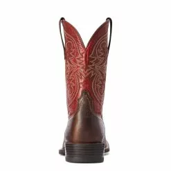 Ariat® Men's Sport Pardner Matte Brown & Red Square Toe Boots 10042391 -Wildwest Store F22 MNS WEST 10042391 heel