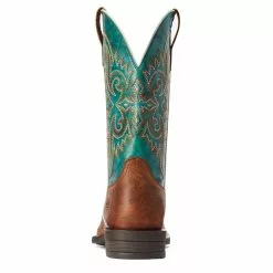 Ariat® Men's Wild Thang Brown & Green Square Toe Boots 10042393 -Wildwest Store F22 MNS WEST 10042393 heel