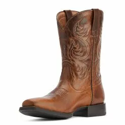 Ariat® Men's Sport Boss Man Rich Cognac Square Toe Boots 10042399 -Wildwest Store F22 MNS WEST 10042399 medial d270c9a1 0e2a 4852 9dd9 9f53aef5ebc5