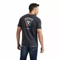 Ariat® Men's Woodgrain Shield Charcoal Heather T-Shirt 10042649