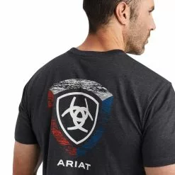 Ariat® Men's Woodgrain Shield Charcoal Heather T-Shirt 10042649 -Wildwest Store F22 MNS WEST 10042649 detail01