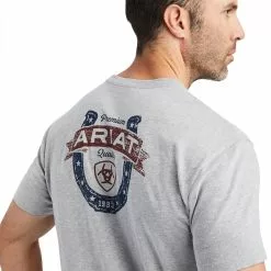 Ariat® Men's Lucky Horseshoe Grey Heather T-Shirt 10042653 2 Ariat® Men's Lucky Horseshoe Grey Heather T-Shirt 10042653 -Wildwest Store F22 MNS WEST 10042653 detail01