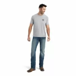 Ariat® Men's Lucky Horseshoe Grey Heather T-Shirt 10042653 3 Ariat® Men's Lucky Horseshoe Grey Heather T-Shirt 10042653 -Wildwest Store F22 MNS WEST 10042653 full