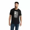 Ariat® Men's American Flag Faded Black T-Shirt 10042654 -Wildwest Store F22 MNS WEST 10042654 front