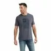 Ariat® Men's American Flag Faded Titanium Heather T-Shirt 10042655