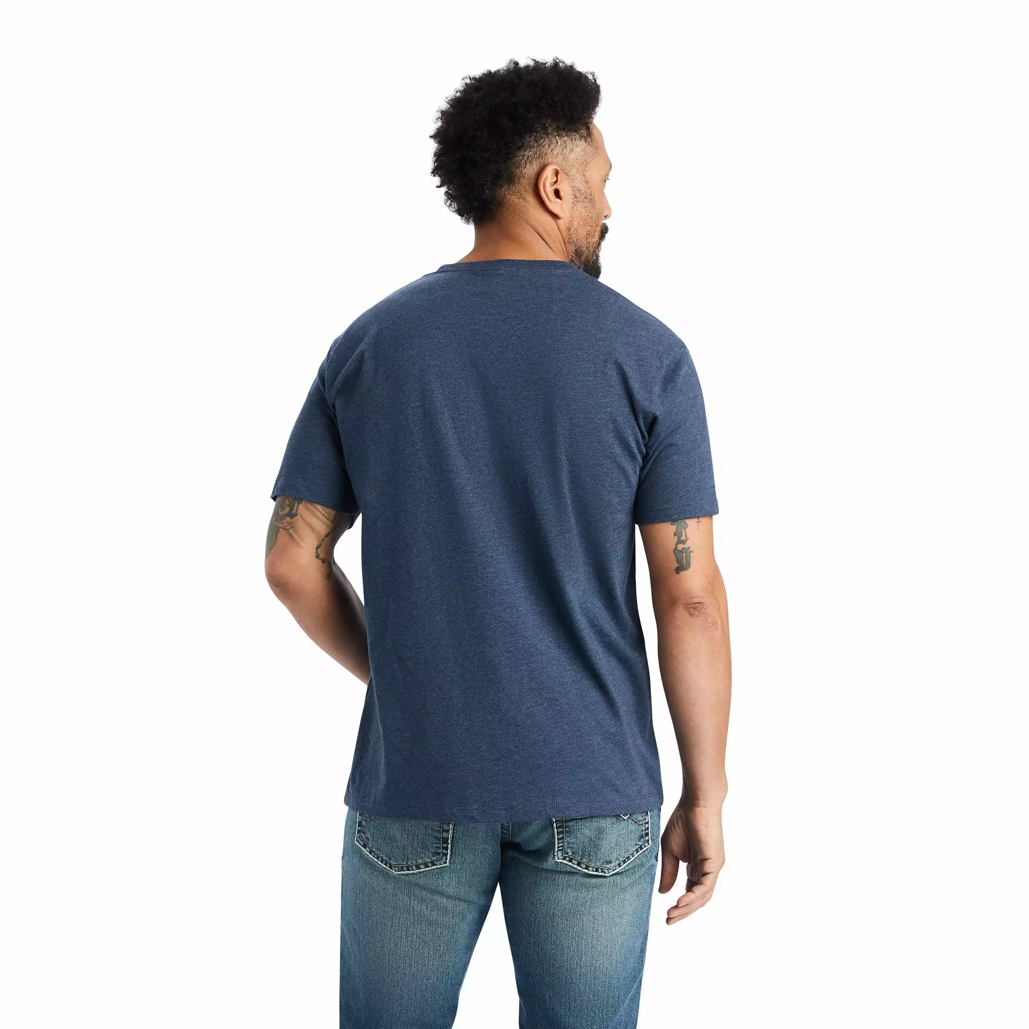 Ariat® Men's Faded American Flag Navy T-Shirt 10042656 Ariat® Men's Faded American Flag Navy T-Shirt 10042656 -Wildwest Store F22 MNS WEST 10042656 back top