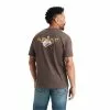 Ariat® Men's Bronc Buster Heather Brown T-Shirt 10042658
