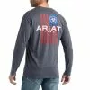 Ariat® Men's Land Of The Free Titanium Heather T-Shirt 10042778 -Wildwest Store F22 MNS WEST 10042778 back