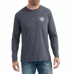 Ariat® Men's Land Of The Free Titanium Heather T-Shirt 10042778 1 Ariat® Men's Land Of The Free Titanium Heather T-Shirt 10042778 -Wildwest Store F22 MNS WEST 10042778 front