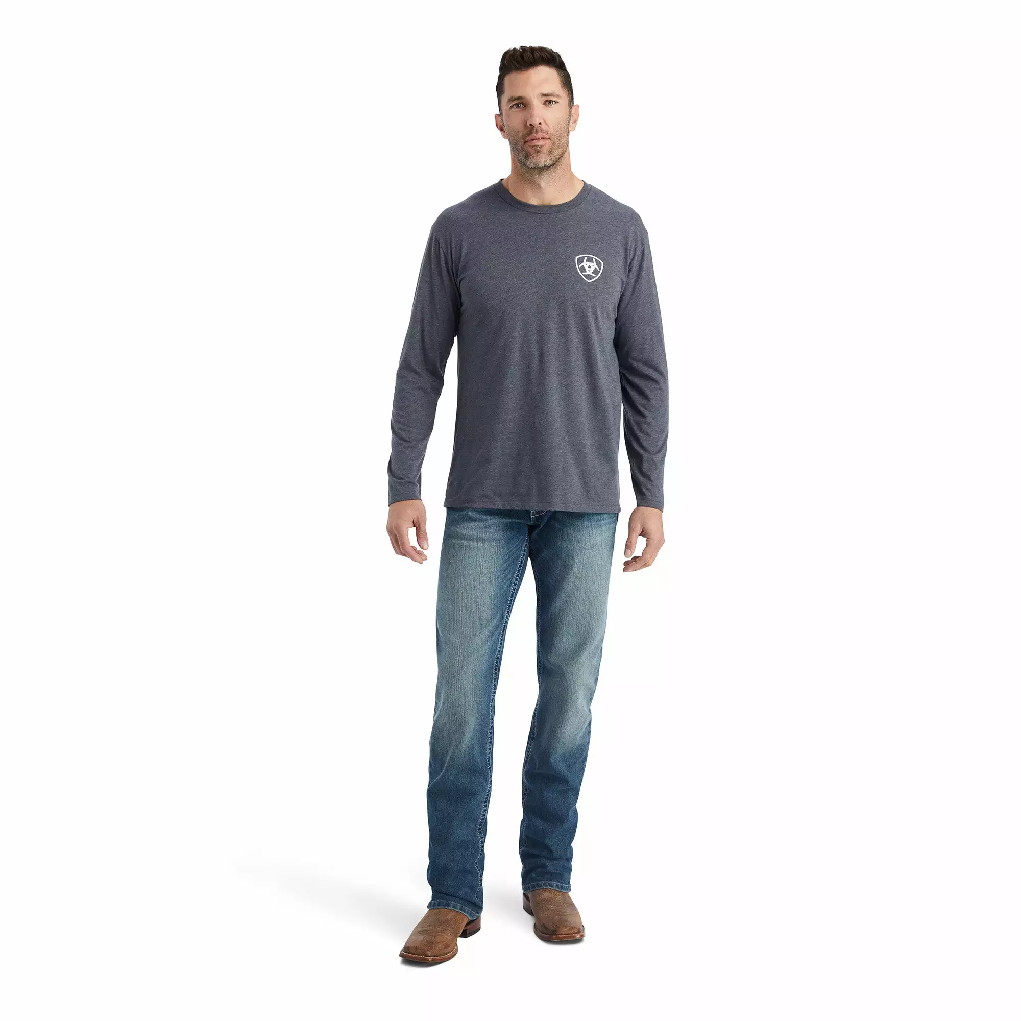 Ariat® Men's Land Of The Free Titanium Heather T-Shirt 10042778 Ariat® Men's Land Of The Free Titanium Heather T-Shirt 10042778 -Wildwest Store F22 MNS WEST 10042778 full