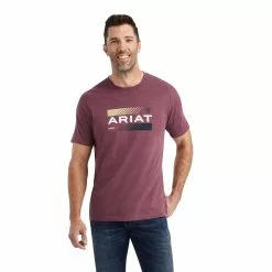 Ariat® Men's Burgundy Heather Octane Stack T-Shirt 10042781