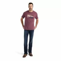 Ariat® Men's Burgundy Heather Octane Stack T-Shirt 10042781 -Wildwest Store F22 MNS WEST 10042781 full