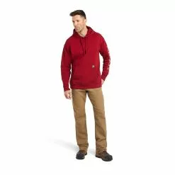 Ariat Men's Rebar Roughneck Red Pullover Hoodie 10041446 -Wildwest Store F22 MNS WORK 10041446 full