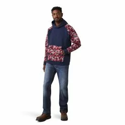 Ariat® Men's FR Dura Stretch Alloy Patriot Red Work Hoodie 10041617 -Wildwest Store F22 MNS WORK 10041617 full