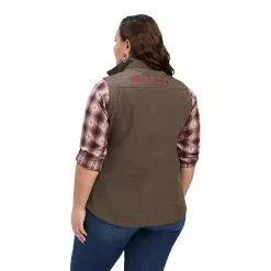 Ariat Ladies Team Softshell Banyan Bark Heather Vest 10041274 -Wildwest Store F22 WMS ENGL 10041274 back plus