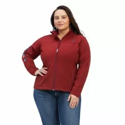 Ariat® Ladies New Team Softshell Red & Serape Jacket 10041280 -Wildwest Store F22 WMS ENGL 10041280 front plus