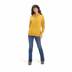 Ariat® Ladies R.E.A.L™ Logo Nugget Gold Hoodie 10041636 -Wildwest Store F22 WMS WEST 10041636 ffull
