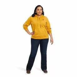 Ariat® Ladies R.E.A.L™ Logo Nugget Gold Hoodie 10041636 -Wildwest Store F22 WMS WEST 10041636 full plus