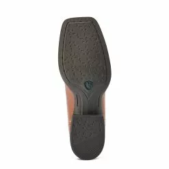 Ariat® Ladies Round Up Square Toe Brown & Turquoise Boots 10042534 -Wildwest Store F22 WMS WEST 10042534 sole