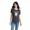 Ariat® Ladies "Cow Gal" Charcoal Heather Graphic T-shirt 10042716
