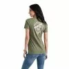 Ariat® Ladies Arrowhead Short Sleeve Military Heather T-shirt 10042723 -Wildwest Store F22 WMS WEST 10042723 back