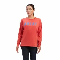 Ariat Ladies Rebar Block Coral T-Shirt 10041437