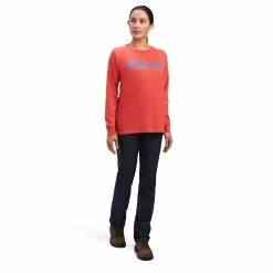 Ariat Ladies Rebar Block Coral T-Shirt 10041437 -Wildwest Store F22 WMS WORK 10041437 full