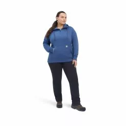 Ariat® Ladies Rebar Skill Set 1/2 Zip Navy Pullover Hoodie 10041597 -Wildwest Store F22 WMS WORK 10041597 full plus